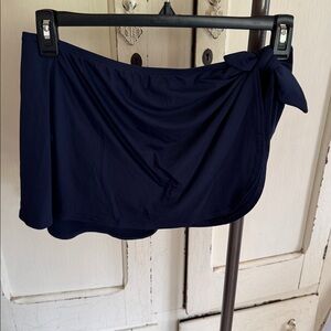 LOFT Navy Blue Swim Skirt with Side Tie